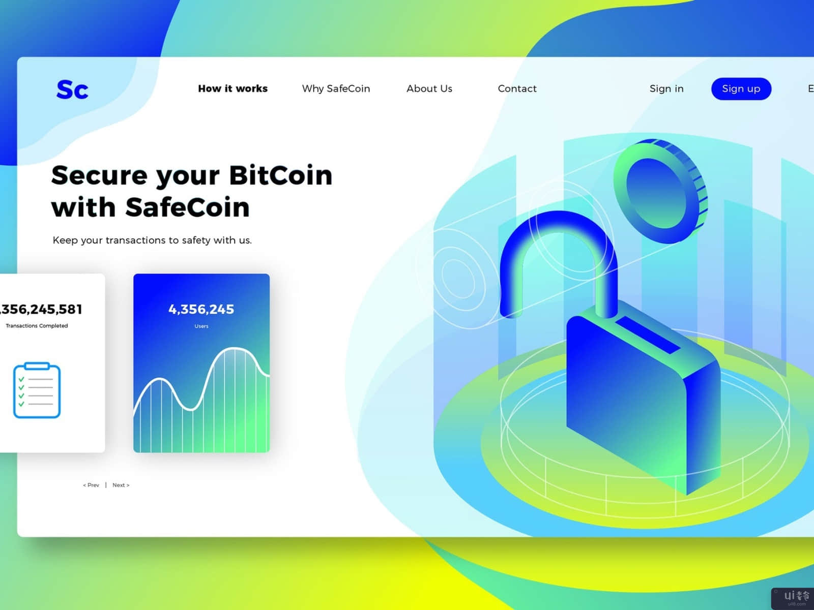 安全币 - 旗帜和登陆页面(SafeCoin - Banner & Landing Page)插图