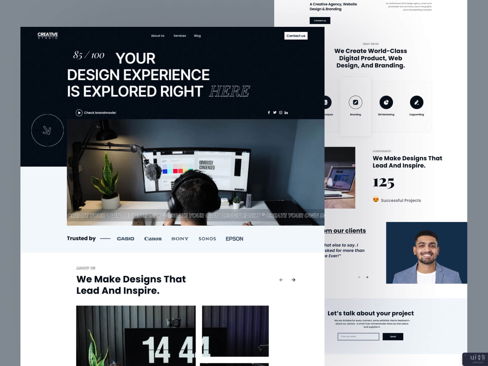 创意工作室设计机构网站(Creative Studio Design Agency Website)插图