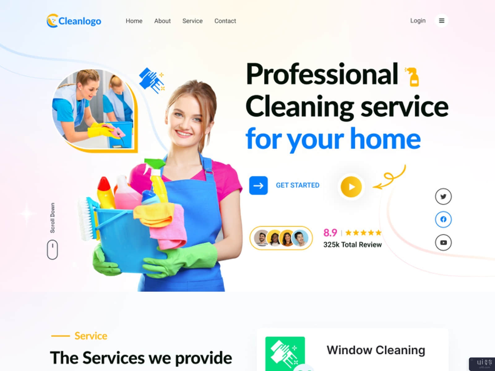清洁服务着陆页(Cleaning Service Landing Page)插图2