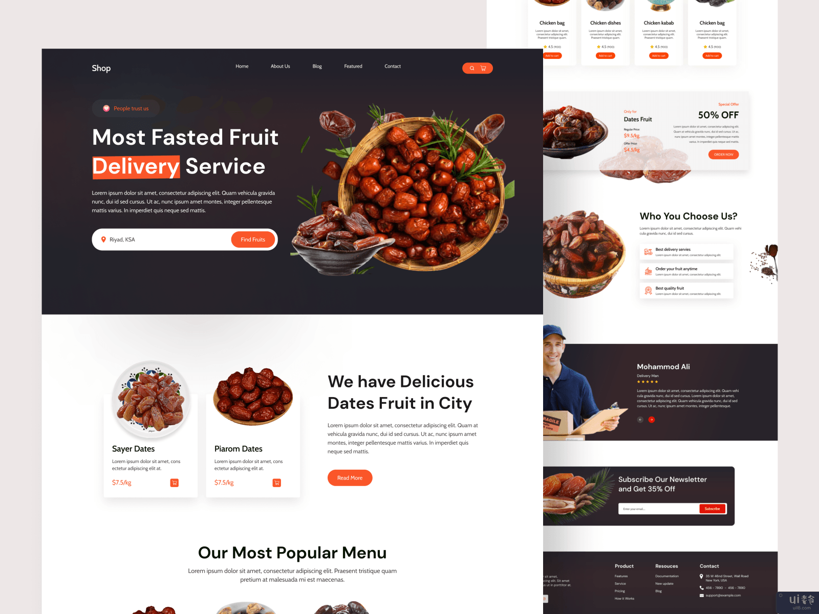 日期商店（斋月主题）着陆页设计(Dates Store (Ramadhan Theme) Landing Page Design)插图