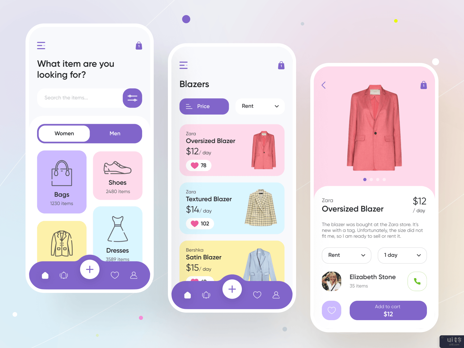 用于分享衣物的移动应用程序(Mobile App for clothing sharing)插图