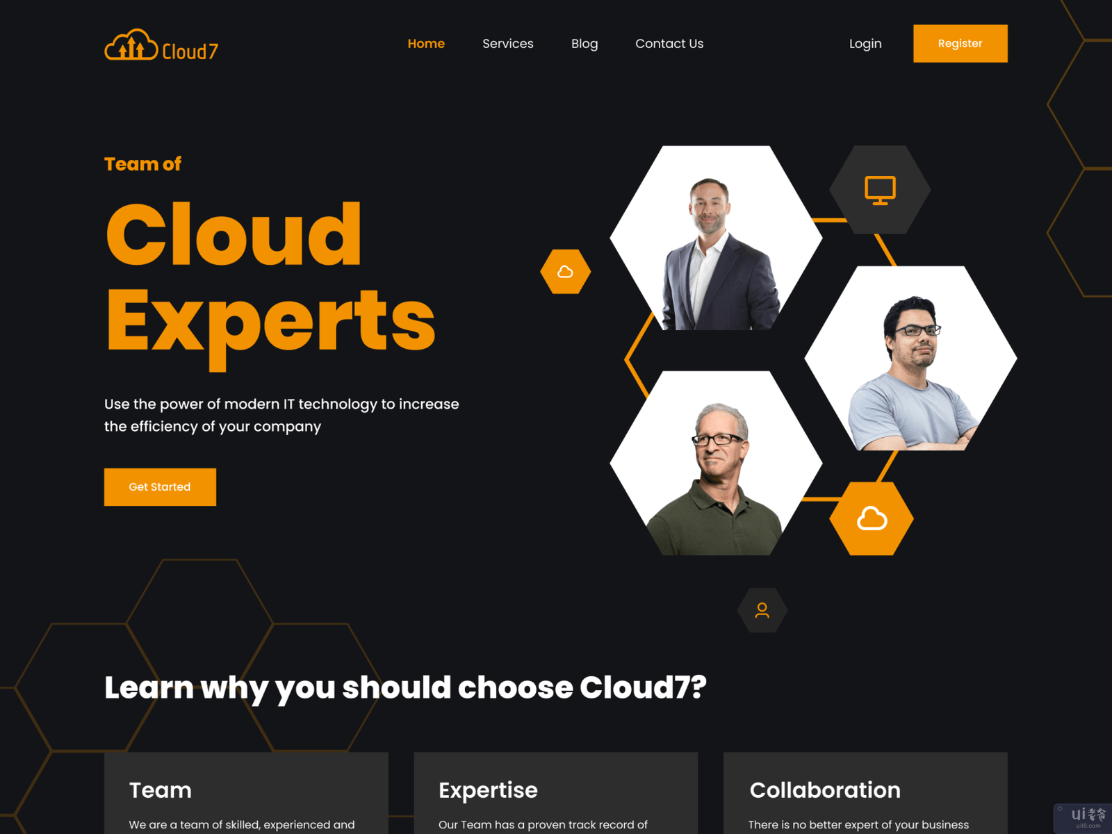 Cloud7 - 登陆页(Cloud7 - Landing Page)插图2