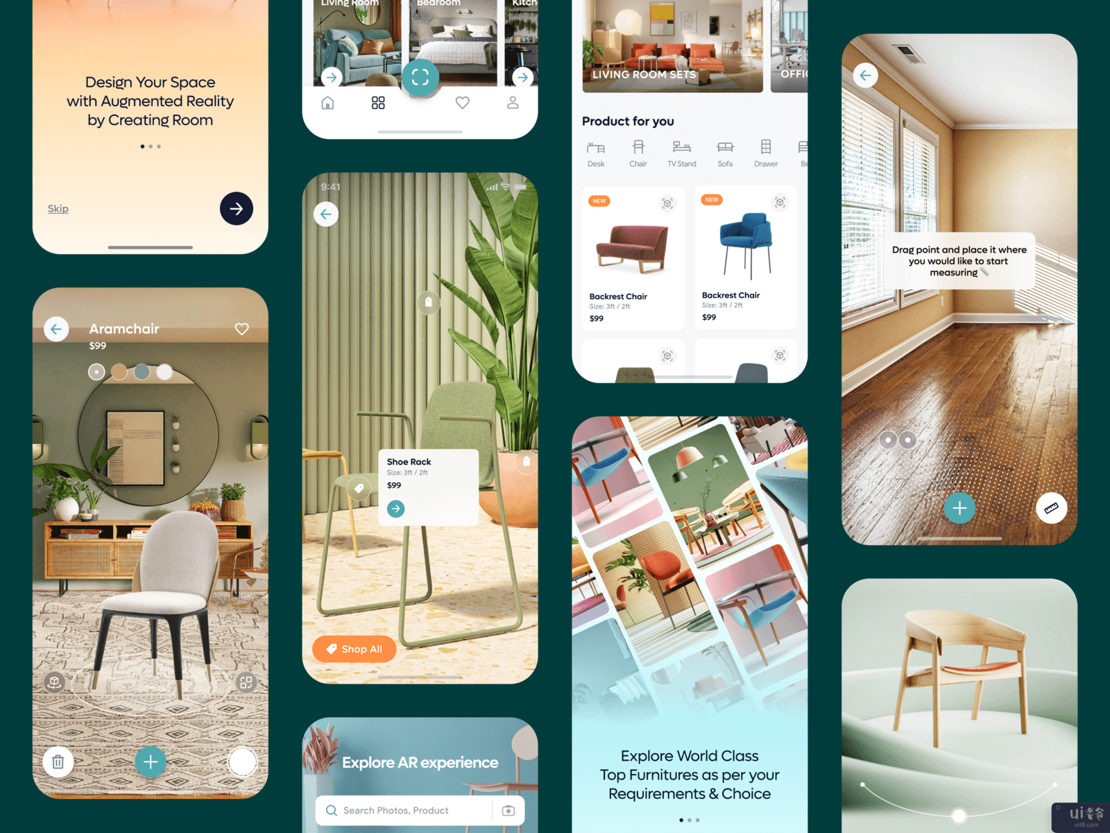 Homely AR - 家具应用首页及产品标签(Homely AR - Furniture App Home & Product Tag)插图1