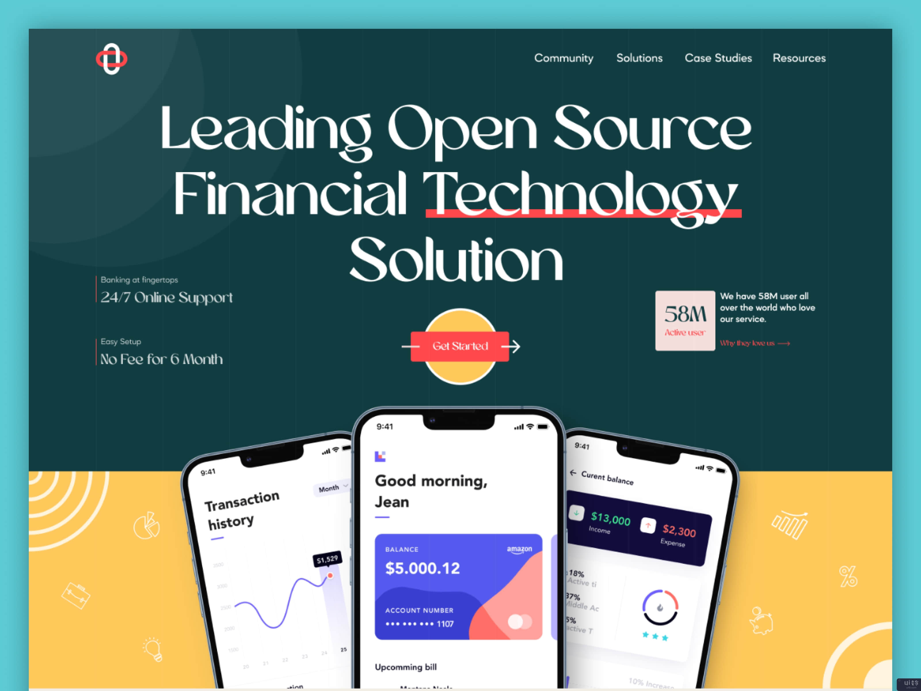 金融应用登陆页面(Finance App Landing Page)插图