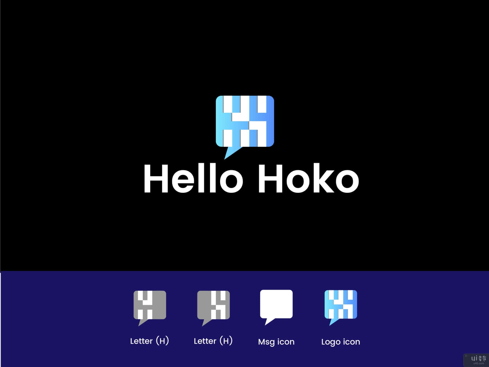 hello hoko标志/h+h聊天标志(hello hoko logo/h+h chat logo)插图