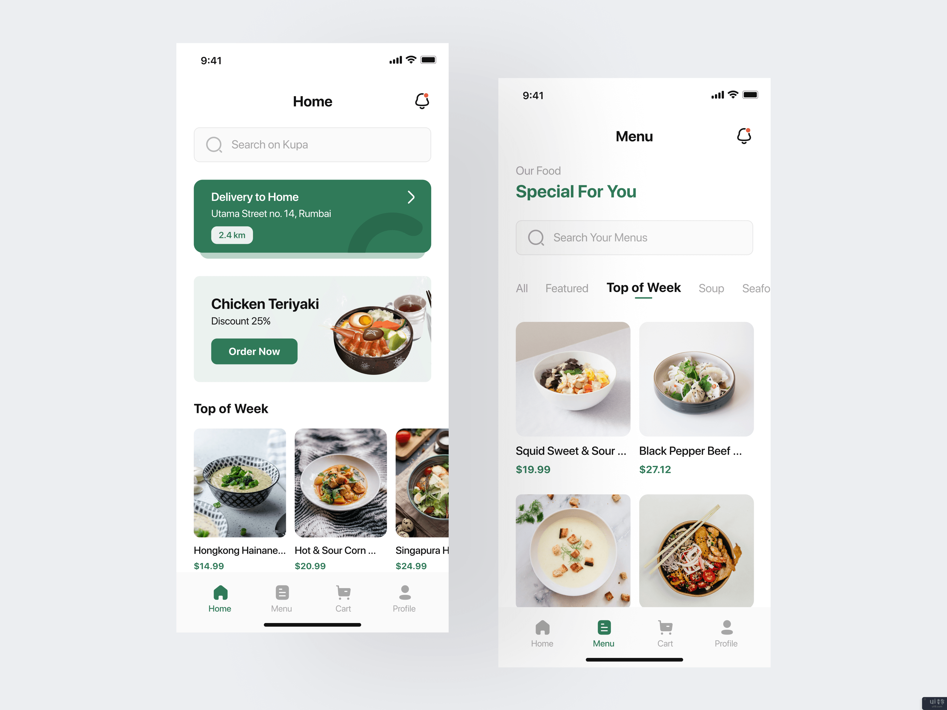 Kupa - 食品递送应用UI套件(Kupa - Food Delivery App UI Kit)插图