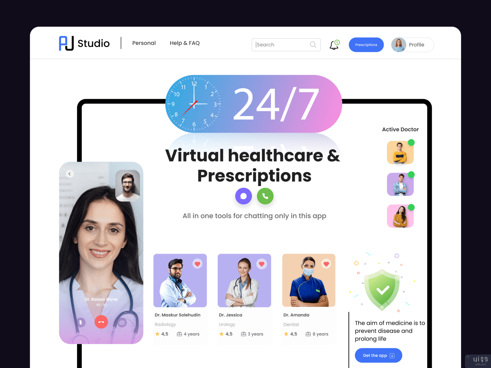 医疗保健服务网页设计(Medical Healthcare service web design)插图1