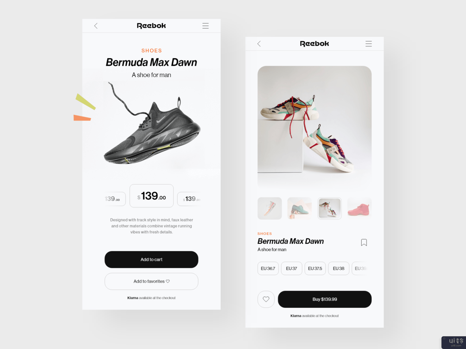 锐步 - 购物应用程序设计(Reebok - Shopping App Design)插图