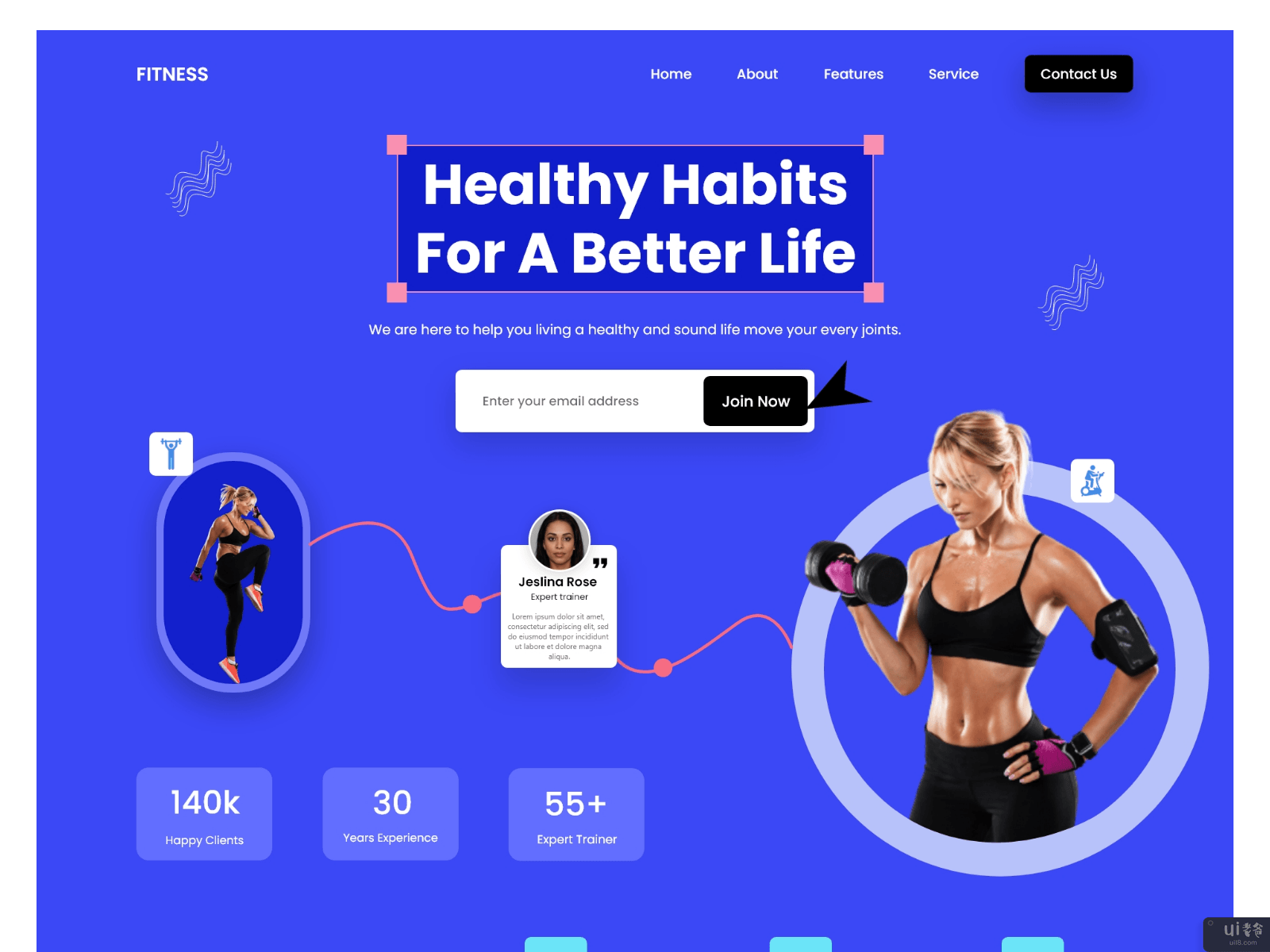 健身首页网页设计(Fitness Home Page Web Design)插图