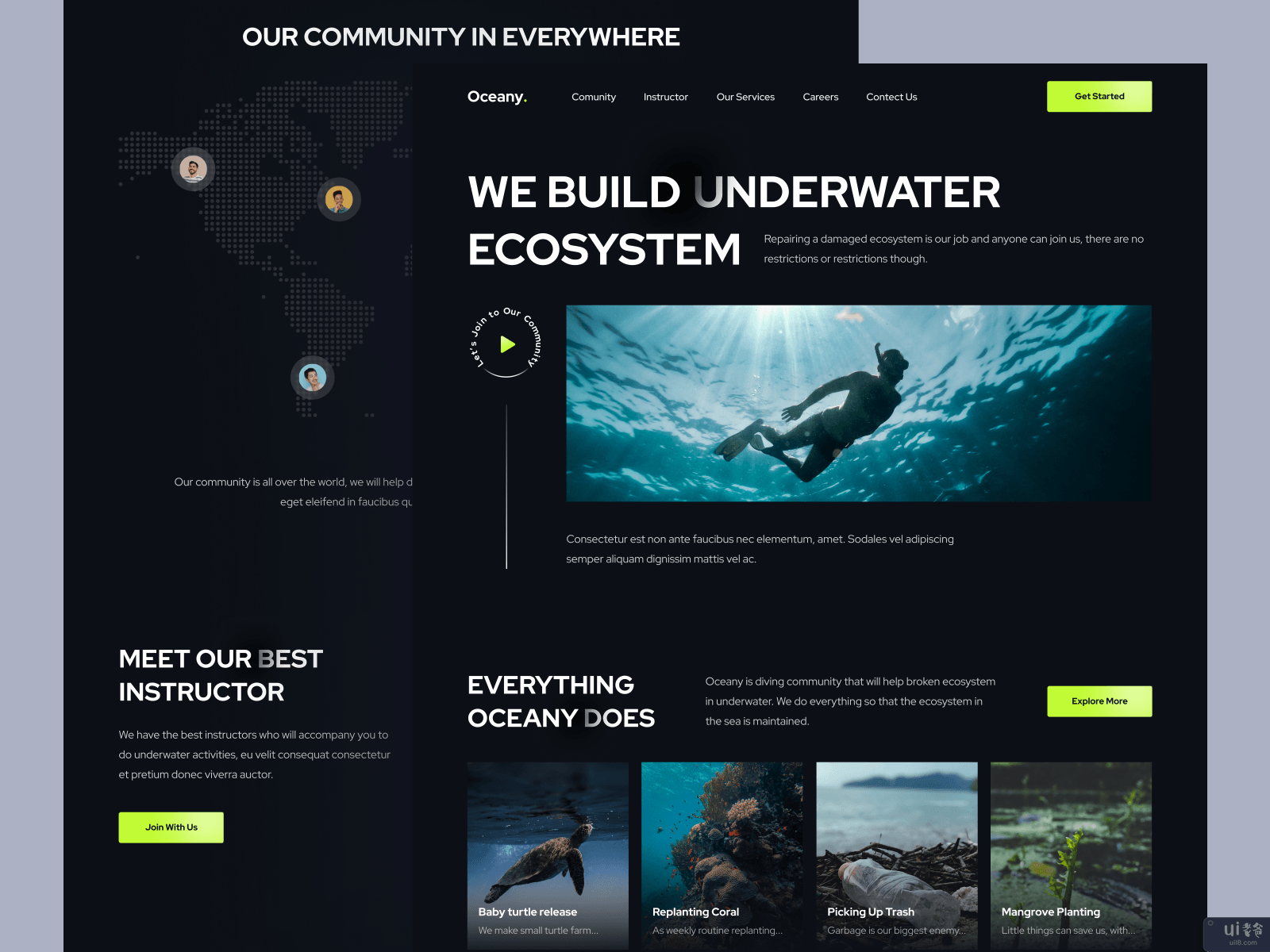 Oceany ? - 潜水社区登陆页(Oceany ? - Diving Community Landing Page)插图1