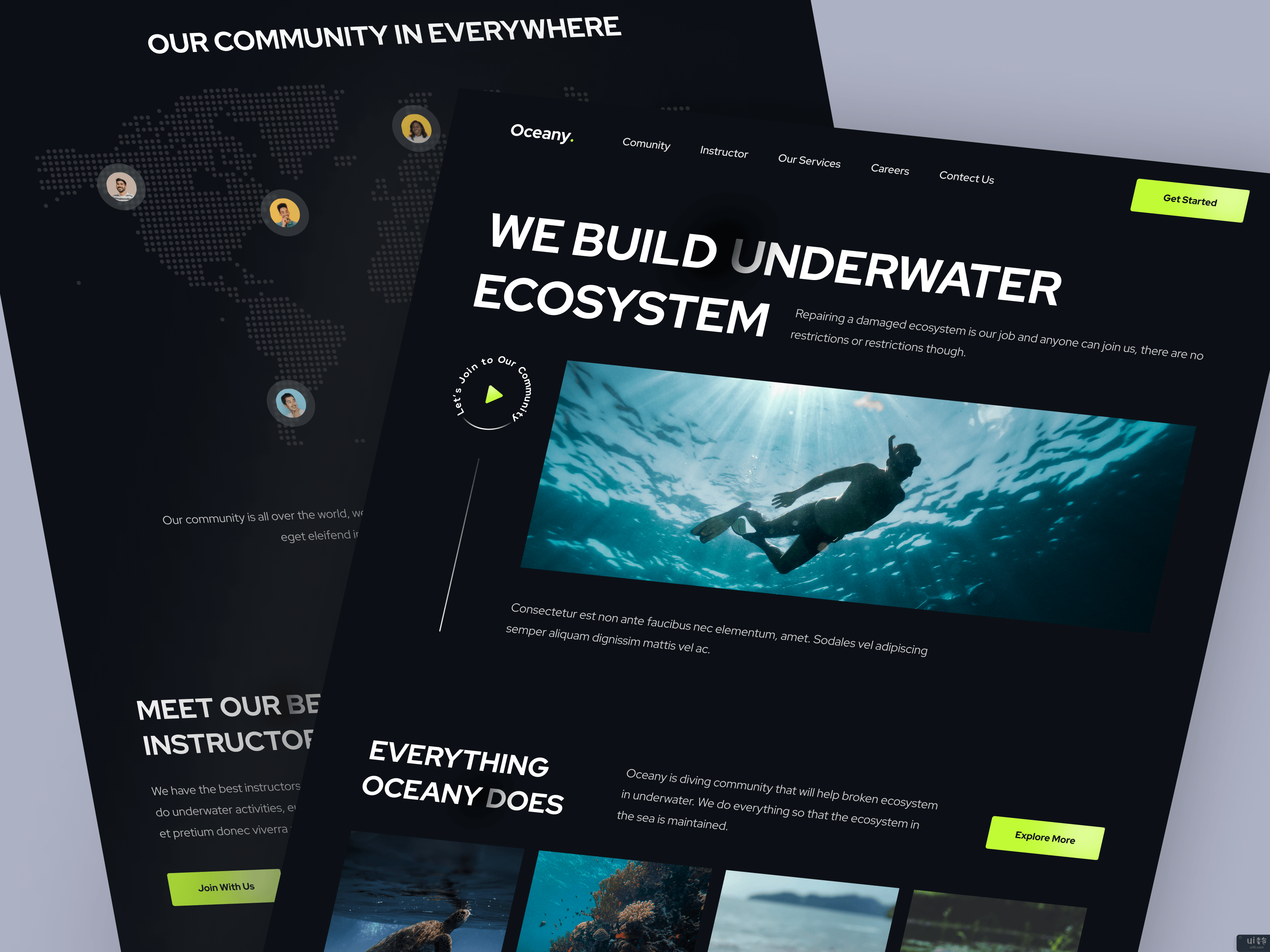 Oceany ? - 潜水社区登陆页(Oceany ? - Diving Community Landing Page)插图