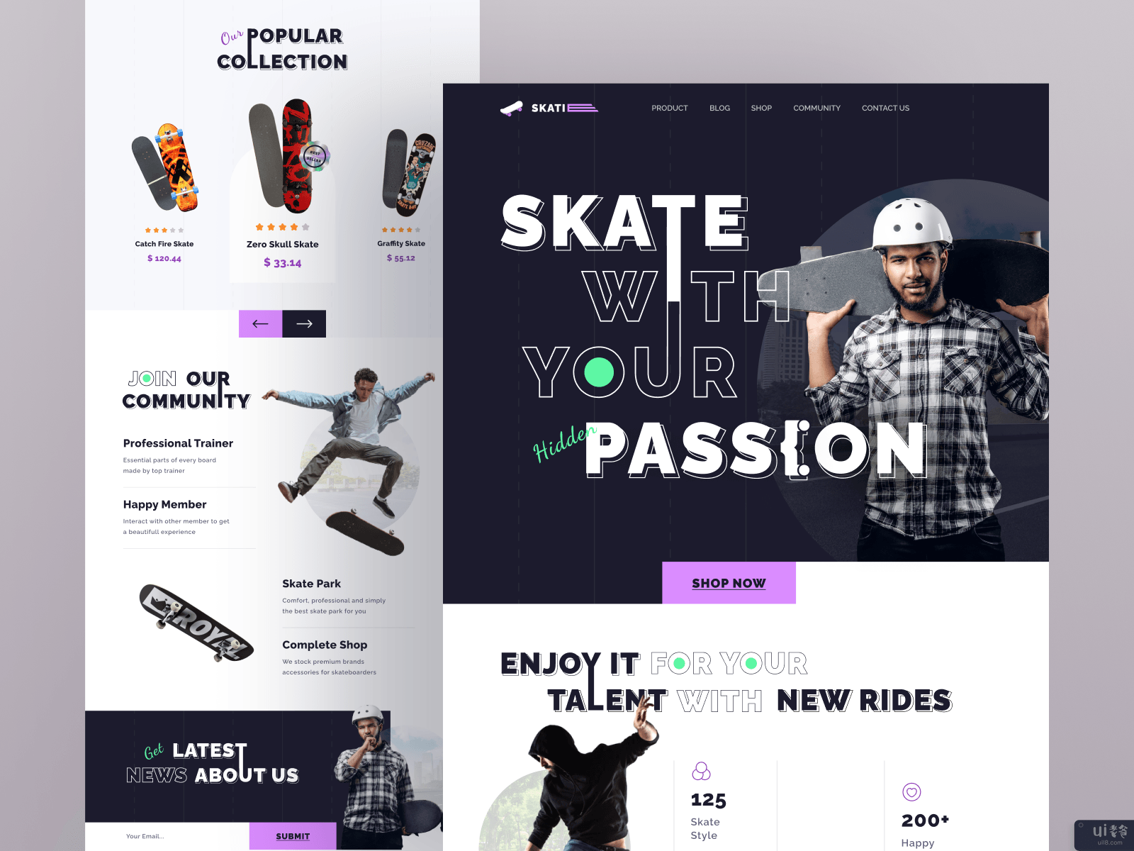 Skatie - 滑板网站(Skatie - Skate Board Website)插图