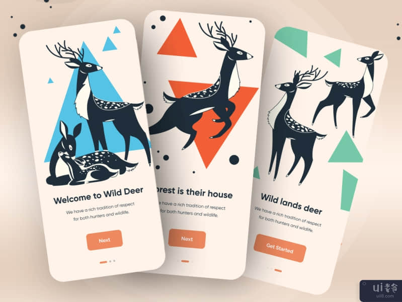 野鹿应用程序的UI/UX设计(UI/UX Design for Wild Deer App)插图