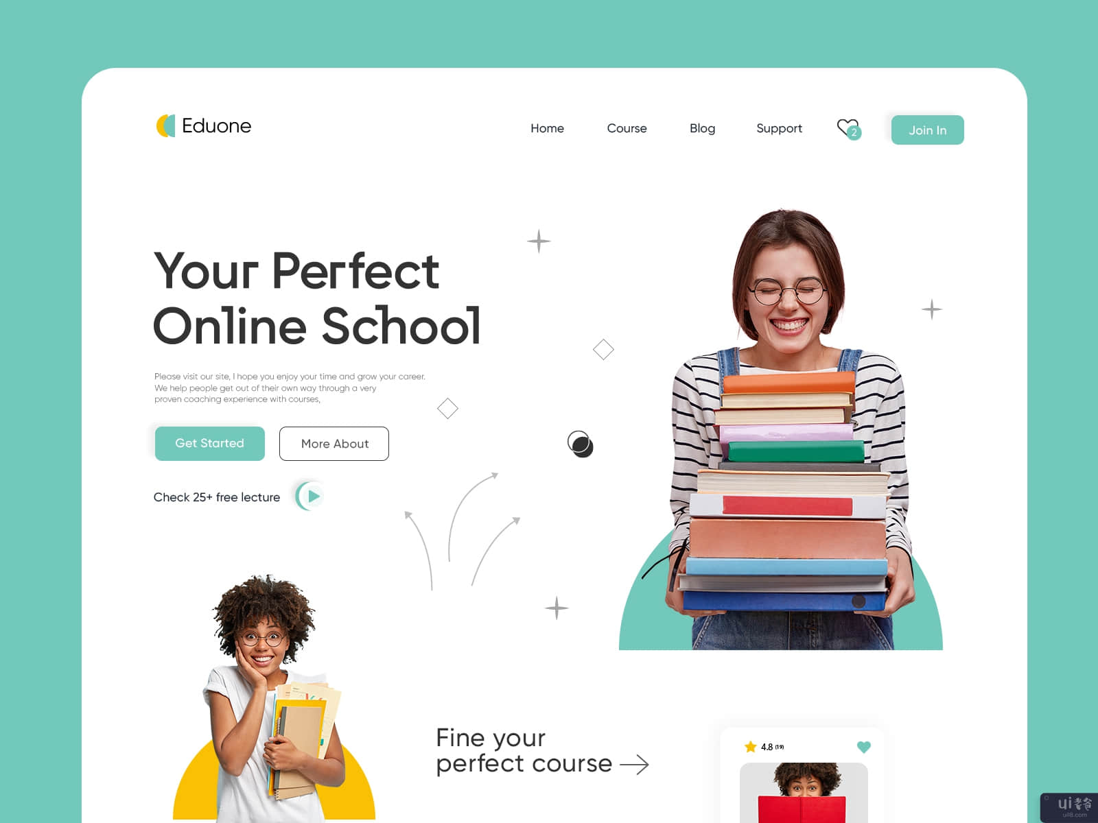 在线教育登陆页设计(online education landing page design)插图