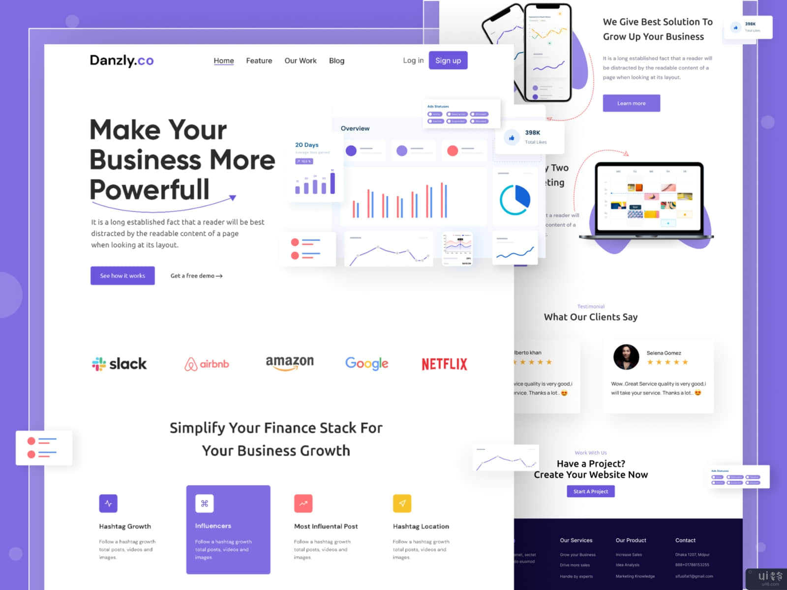 Danzly.co || Saas登陆页面设计(Danzly.co || Saas Landing Page Design)插图