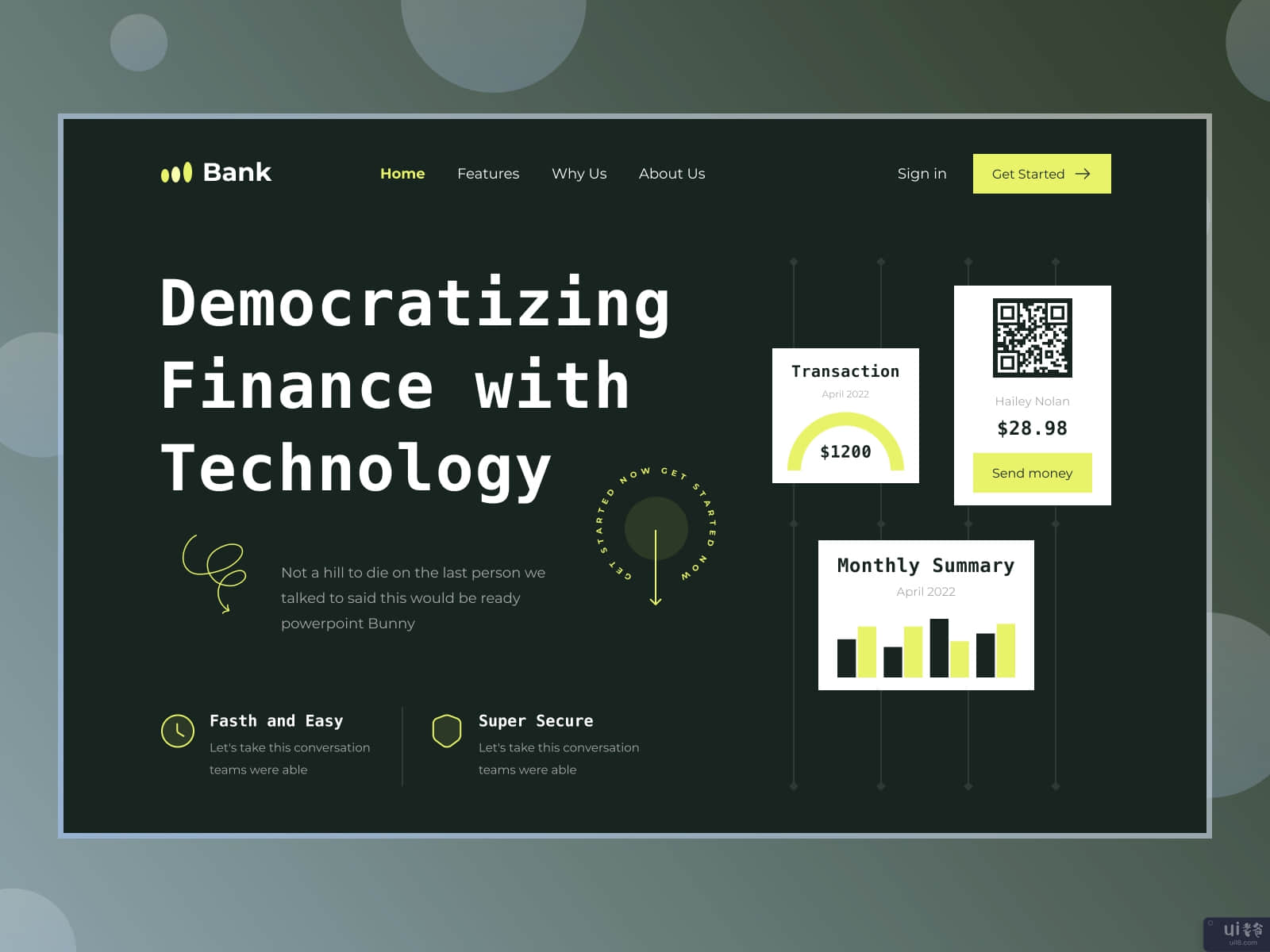 数字银行的标题|登陆页设计(Digital Banking Header | Landing page design)插图