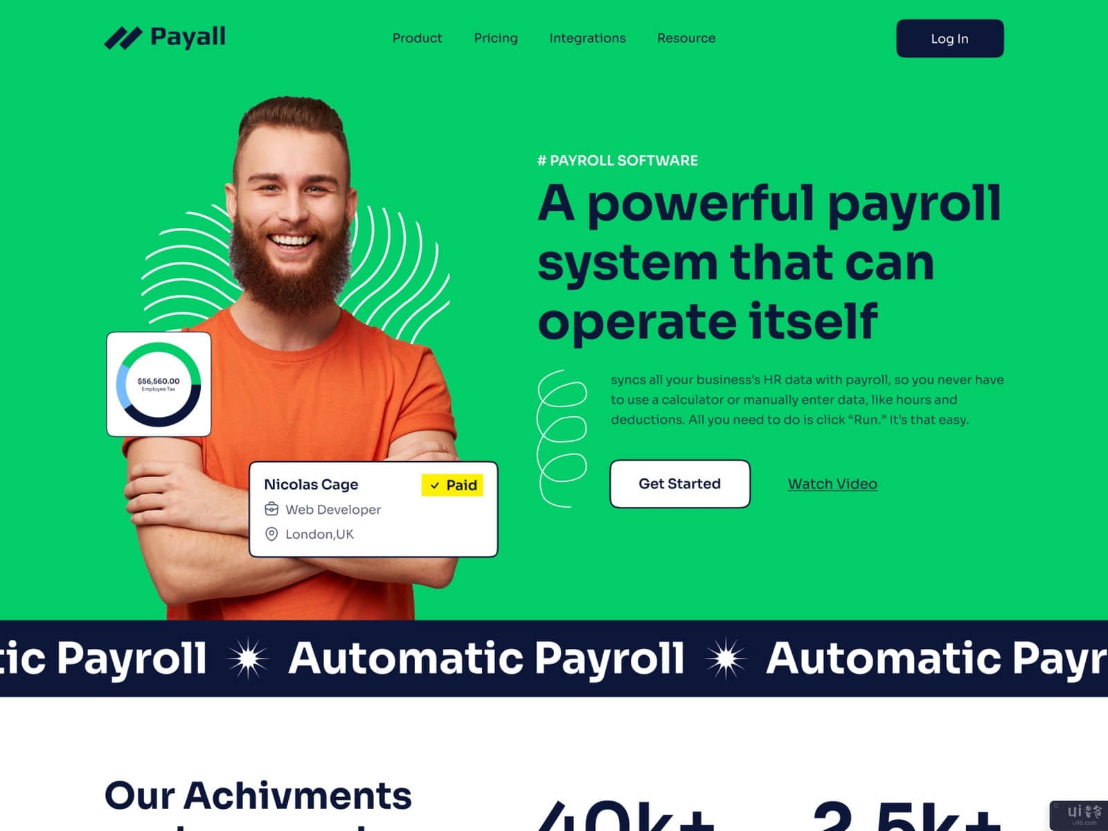 Payall - 自动发薪网站设计(Payall - Automatic Payroll website Design)插图1