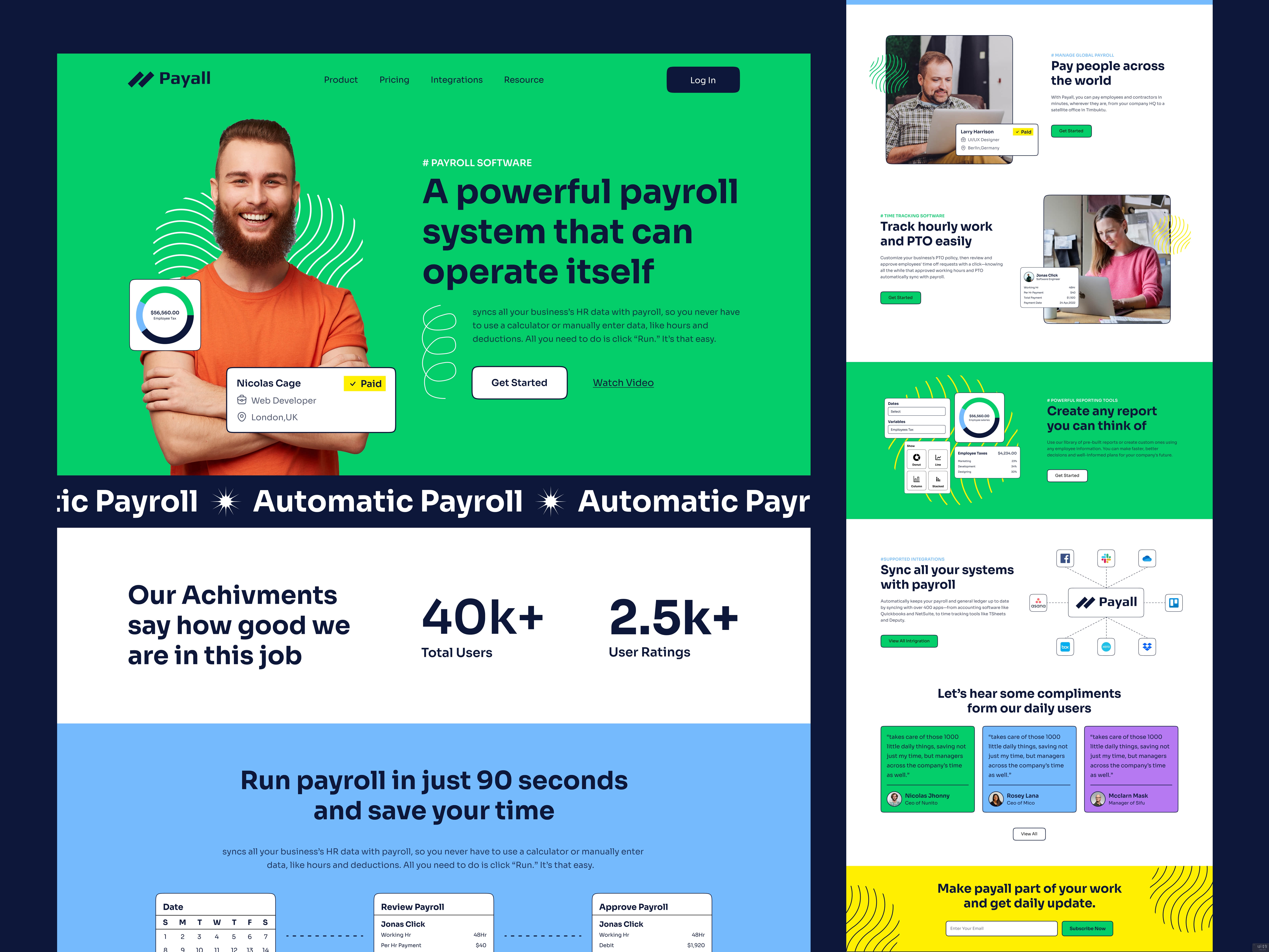 Payall - 自动发薪网站设计(Payall - Automatic Payroll website Design)插图
