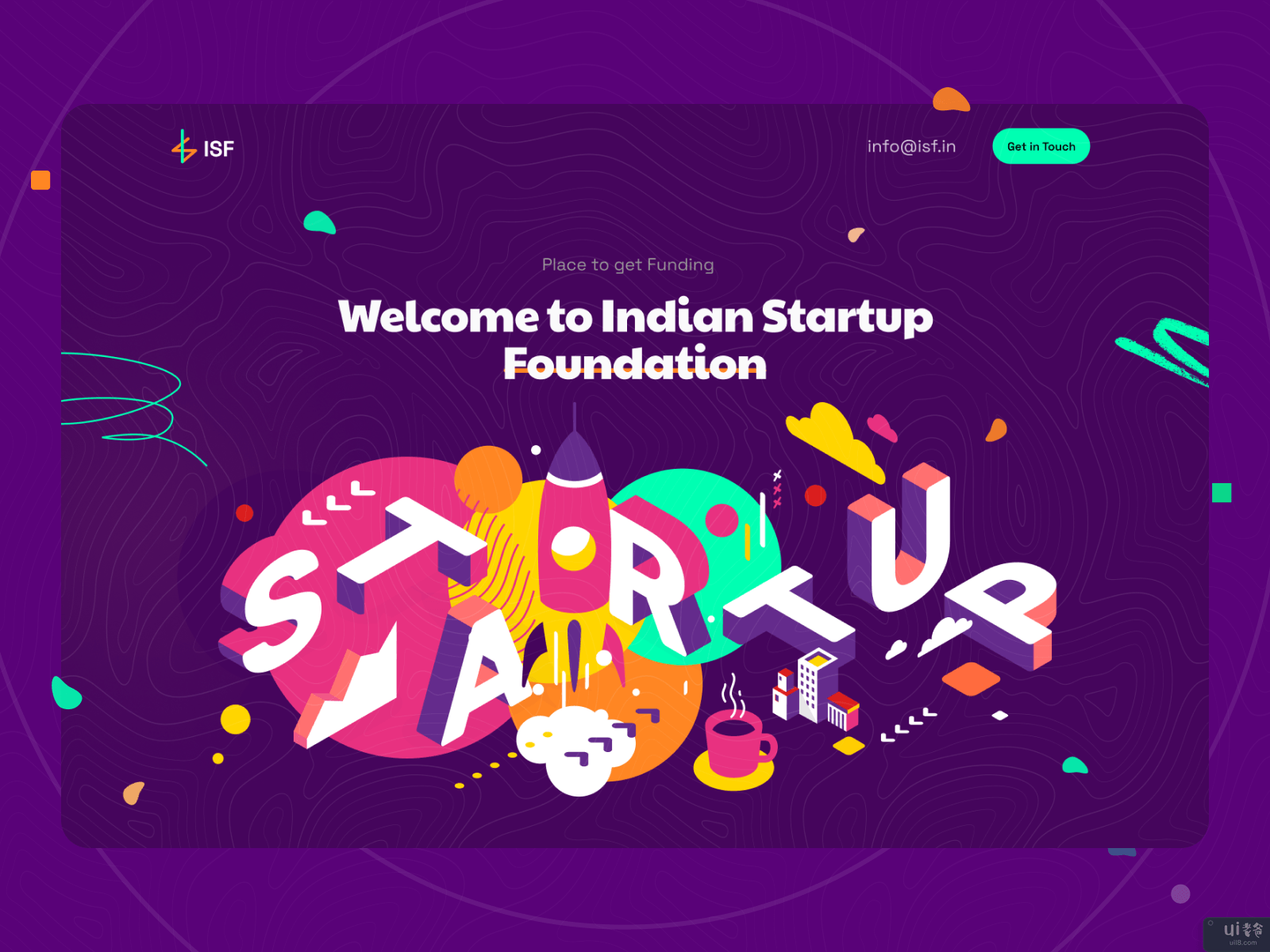 印度初创企业基金会 着陆页设计(Indian Startup Foundation Landing page design)插图