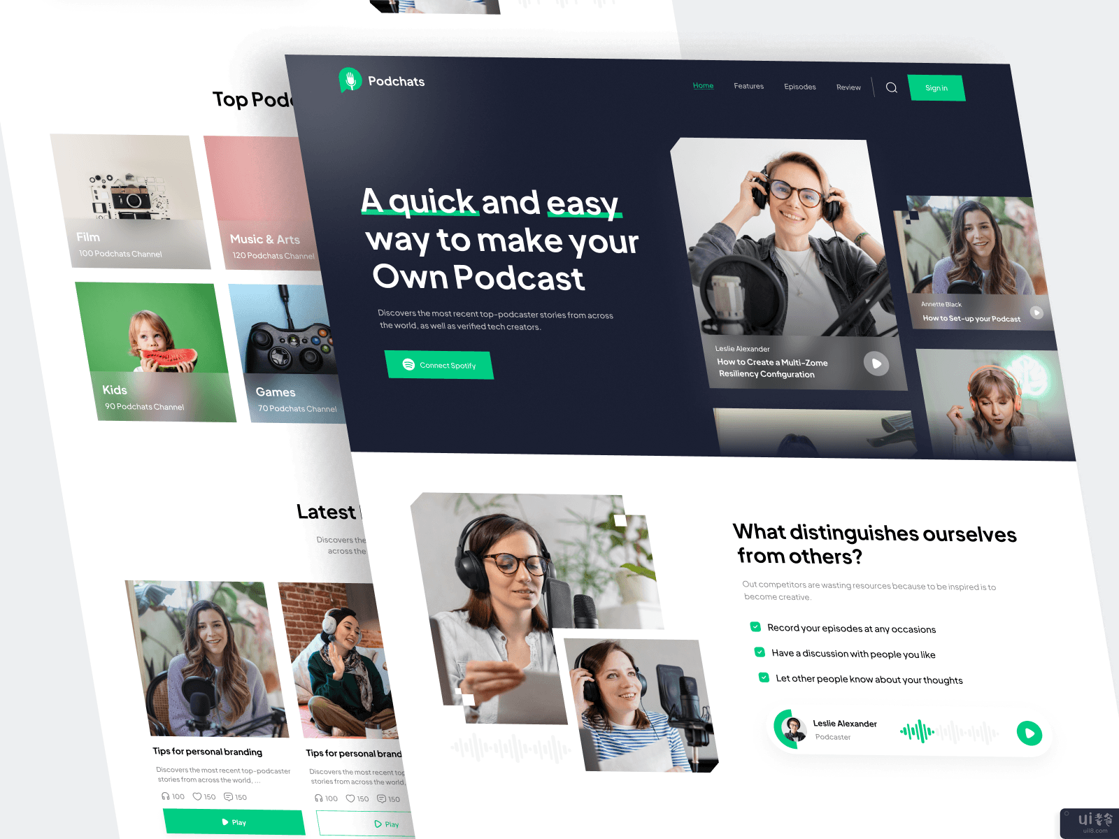 Podchats - 播客登陆页(Podchats - Podcast Landing Page)插图