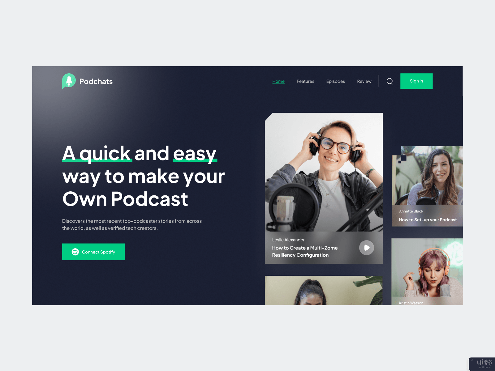 Podchats - Podcast Hero登陆页面(Podchats - Podcast Hero Landing Page)插图