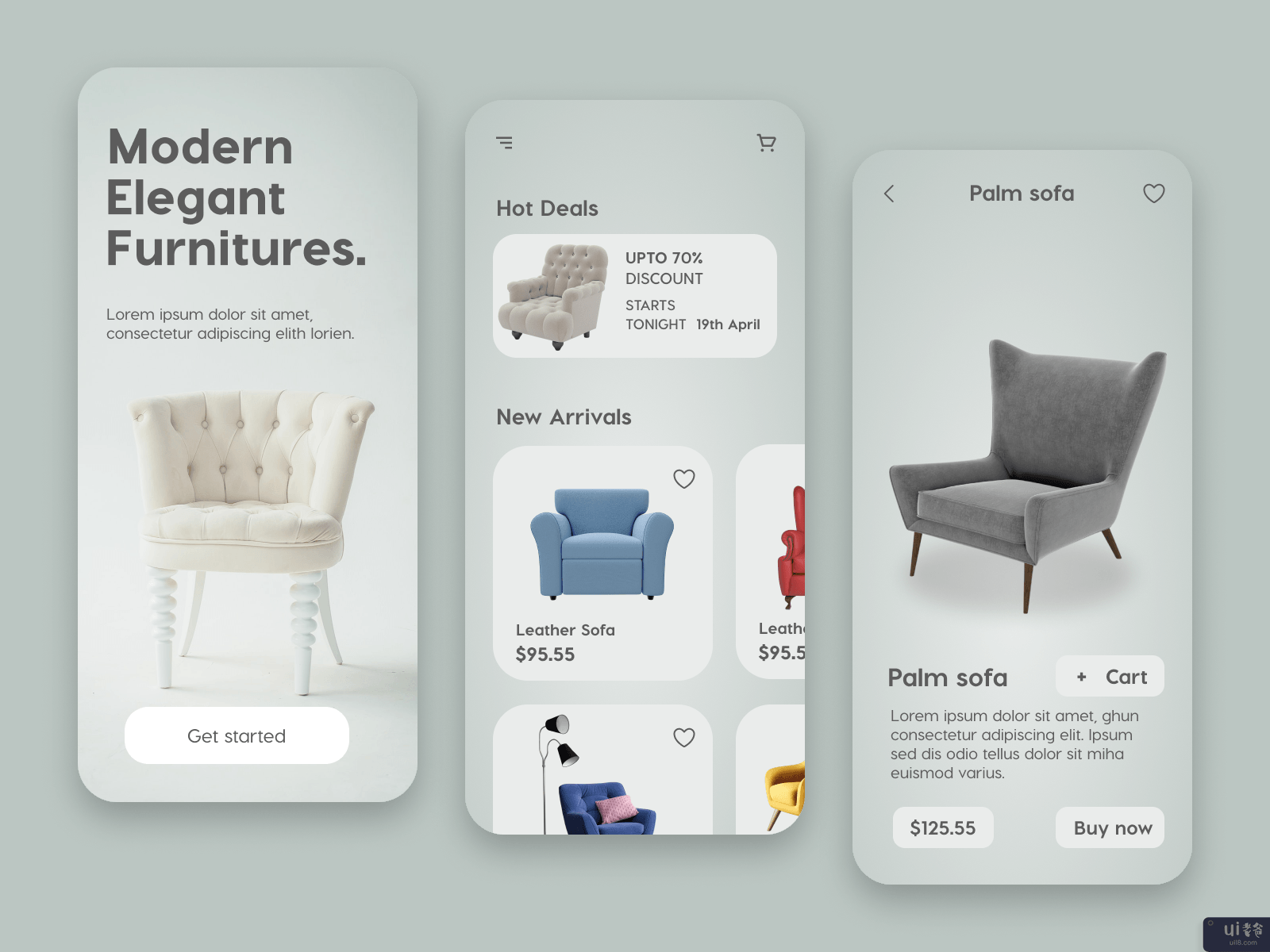 家具店APP设计(Furniture Store App design)插图