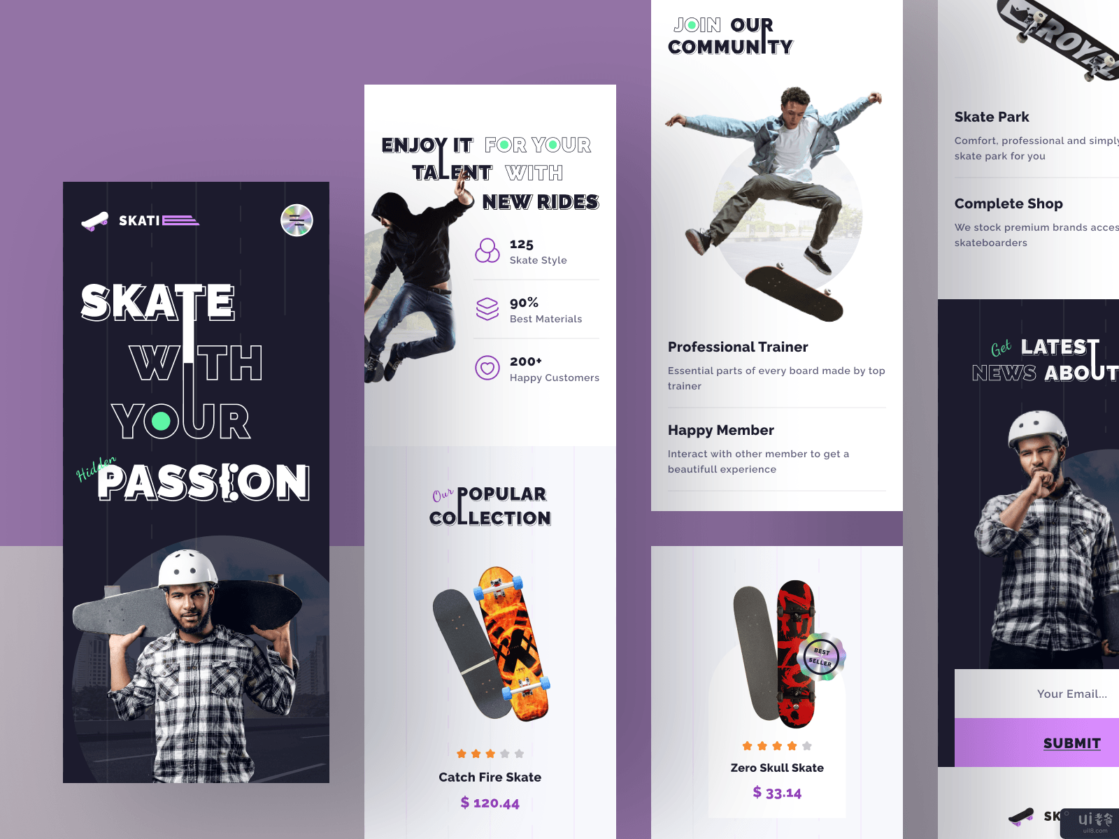 Skatie - 滑板网站响应式版本(Skatie - Skate Board Website Responsive Version)插图