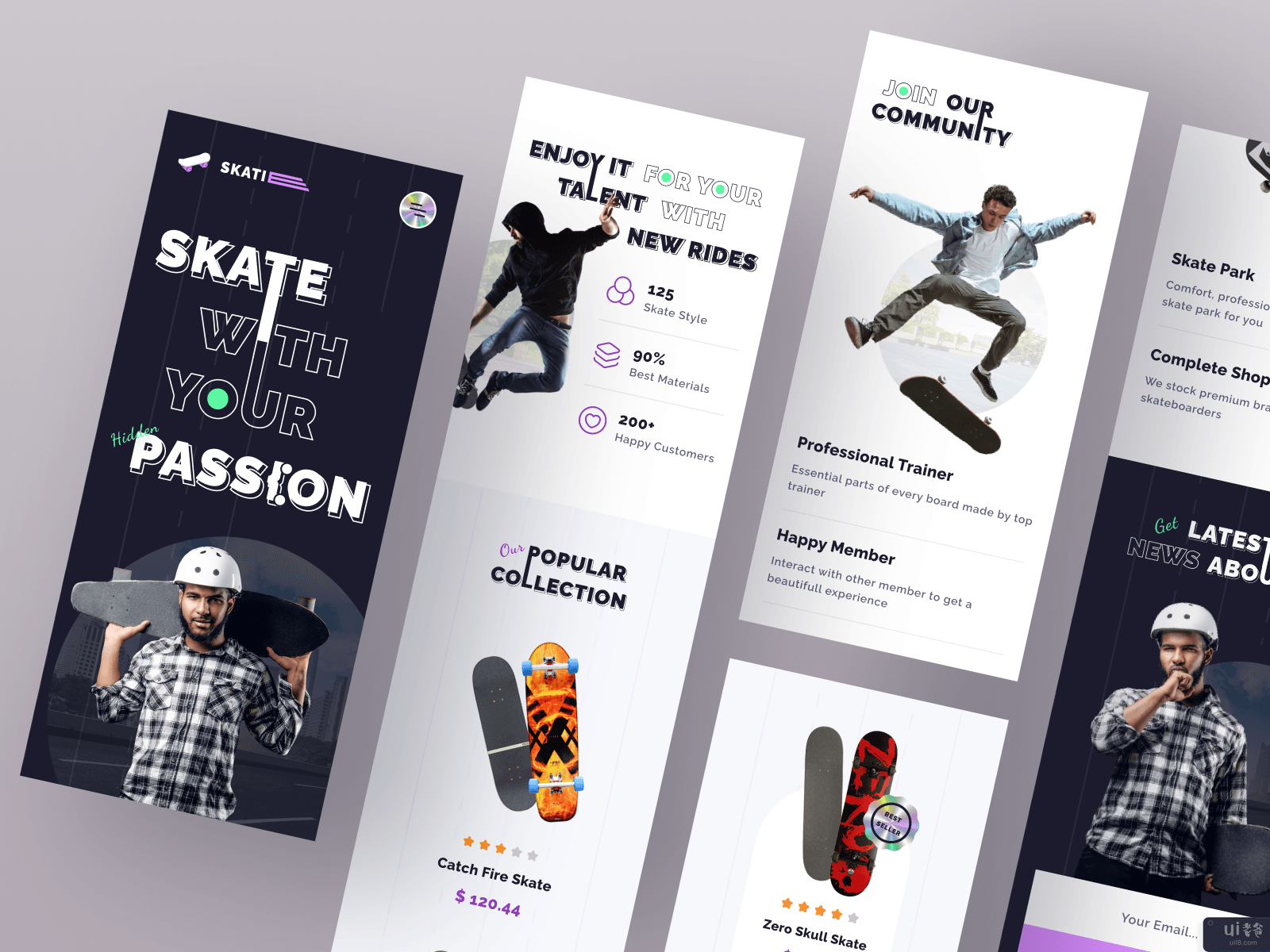 Skatie - 滑板网站响应式版本(Skatie - Skate Board Website Responsive Version)插图1