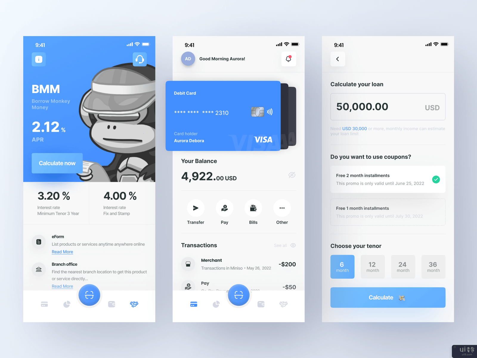 银行应用程序概念(Banking App Concept)插图