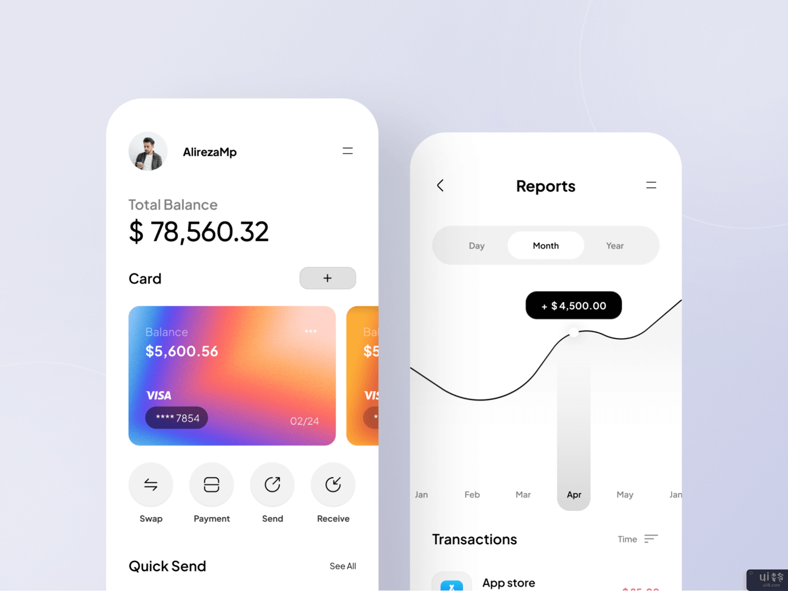 金融移动应用程序设计--光模式(Finance Mobile App Design - Light Mode)插图2