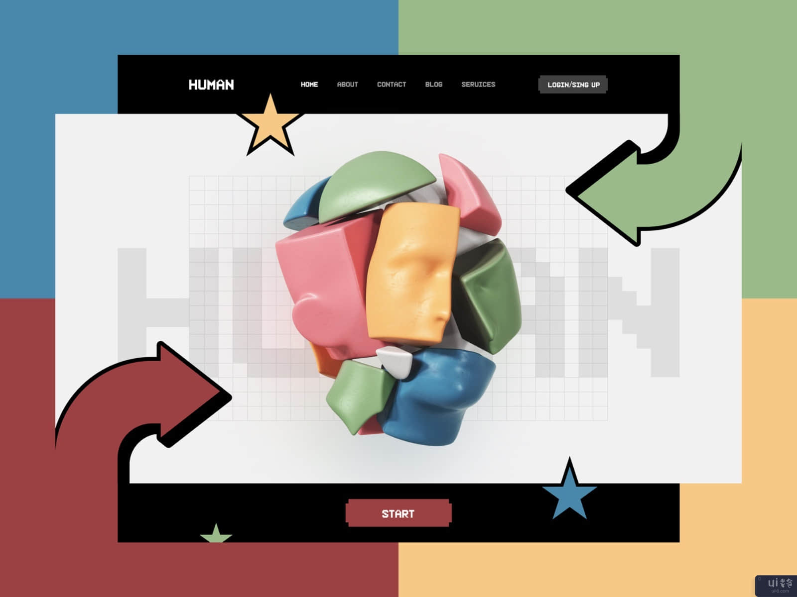 人类--网站概念(Human - website concept)插图2