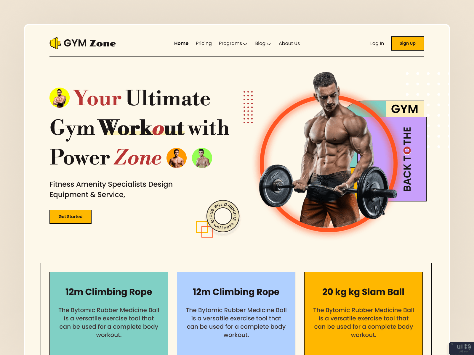 健身网站登陆页面设计(Fitness Website Landing Page Design)插图