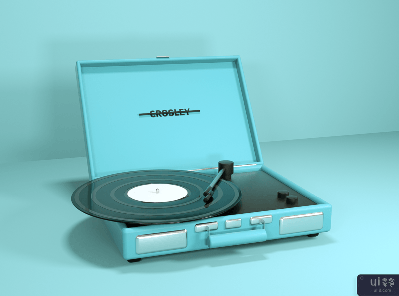 3D复古唱片机(3D Retro Record Player)插图