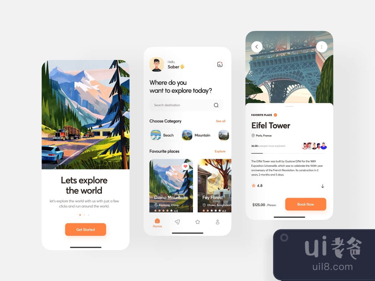 Tripiyo - 一个旅游应用UI工具包(Tripiyo - A travel app UI kit)插图