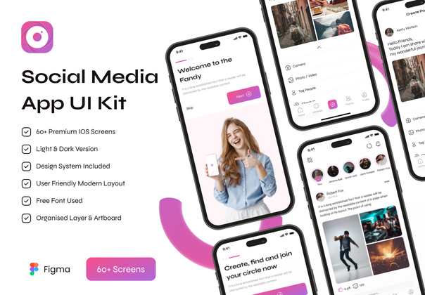 社交媒体应用程序 UI 工具包 (Social Media App UI Kit)