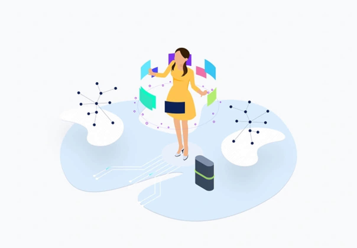 区块链平台等高线 v.6 (Blockchain Platform Isometric v.6)