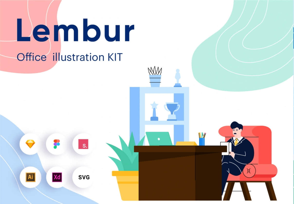 Lembur - 办公室插图KIT (Lembur - Office Illustration KI
