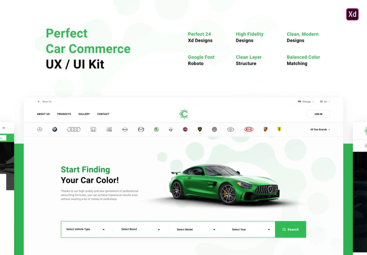 完美汽车商业用户体验UI套件 (Perfect Car Commerce UX  UI Kit)