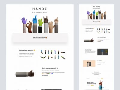 汉兹三维插图库(Handz 3D Illustration Library)