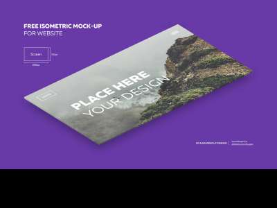 等高线网站模型(Isometric Website Mockup)