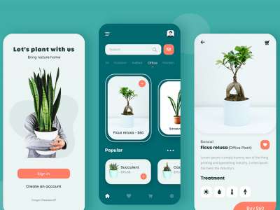 植物商店应用程序设计(Plants Shop App Design)