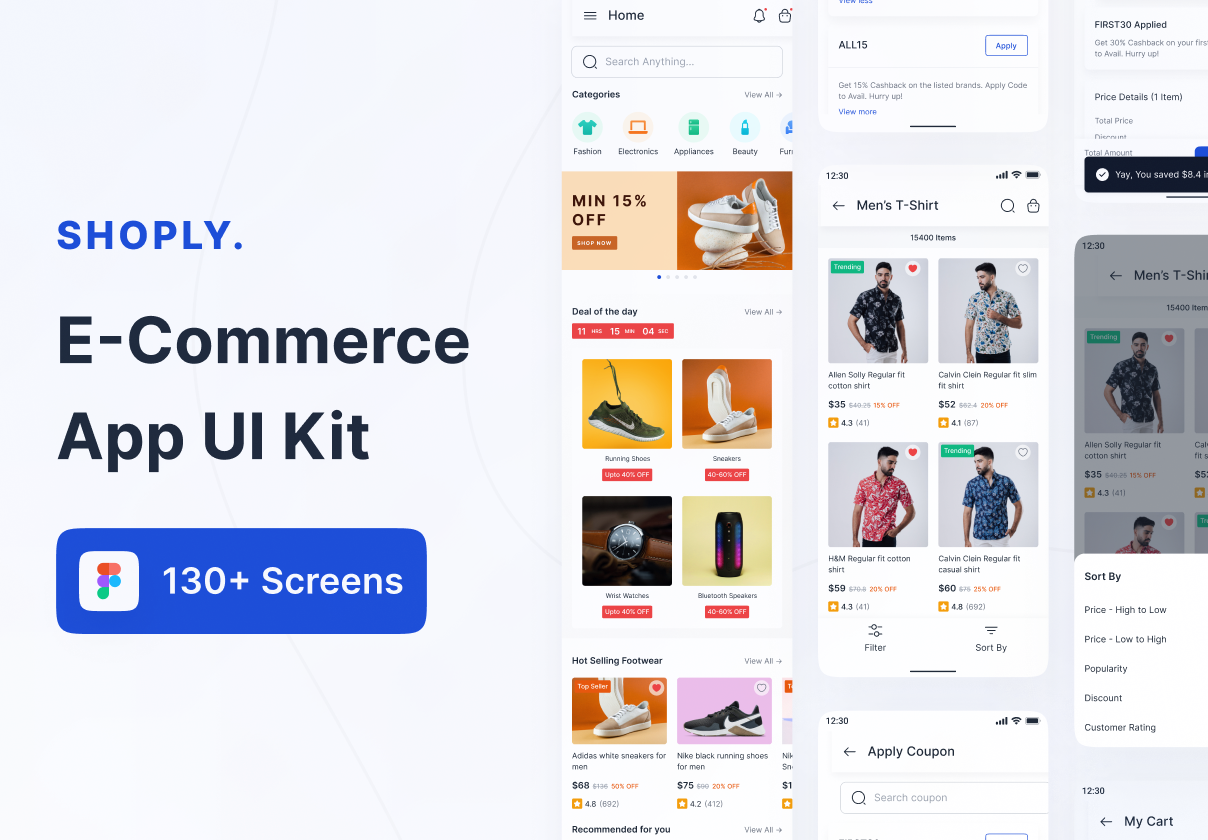 Shoply-电子商务应用UI工具包 (Shoply- E-Commerce App UI Kit)