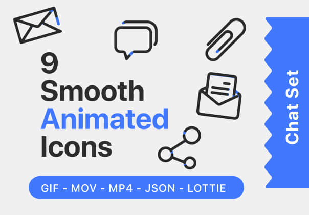 9 聊天动画图标 (9 Chat Animated Icons)
