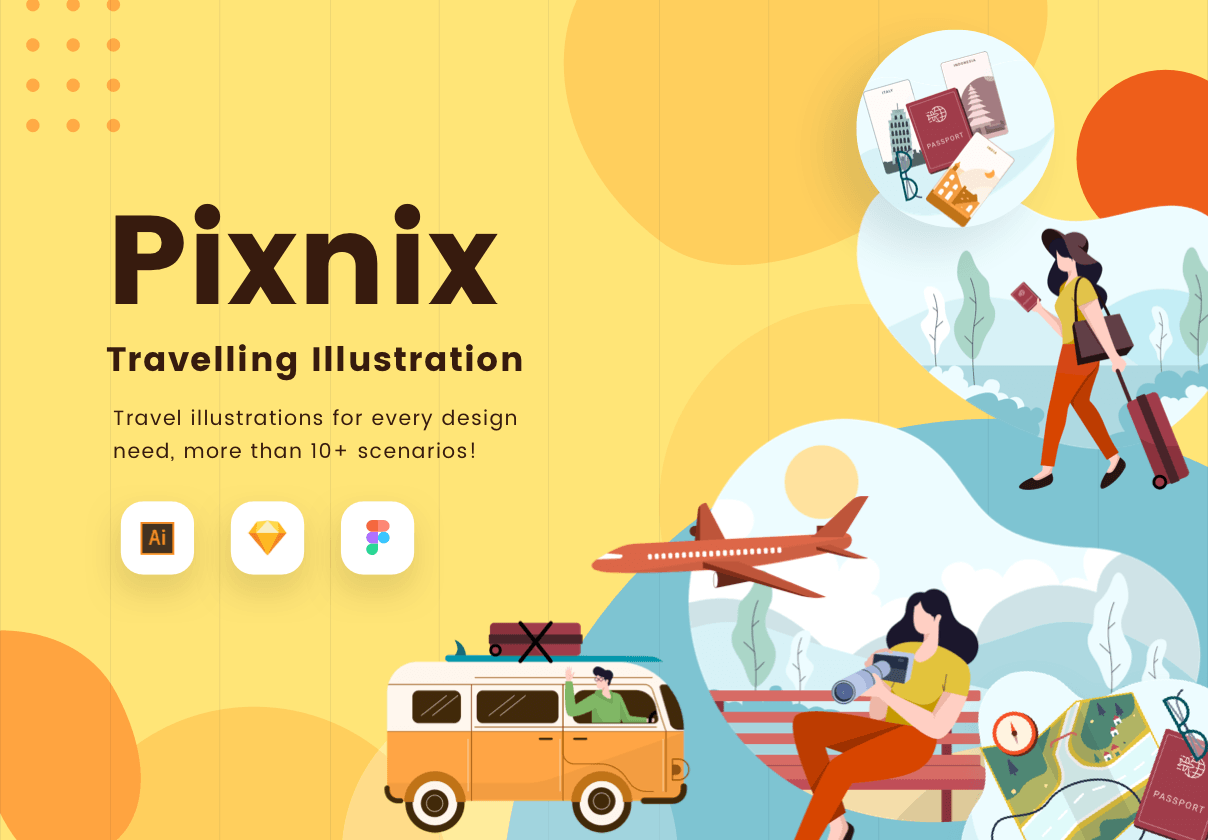 Pixnix - 旅行插图 (Pixnix - Travel illustration)