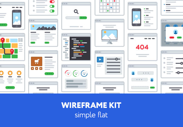 简单扁平化线框套件 (Simple Flat Wireframe Kit)