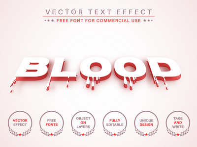 纸血 - 可编辑的文本效果，字体样式(Paper Blood - Editable Text Effect, Font Style)