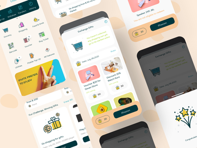 Change Gift Digital Wallet 移动 UI 套件(Change Gift Digital Wallet Mobile UI Kit)