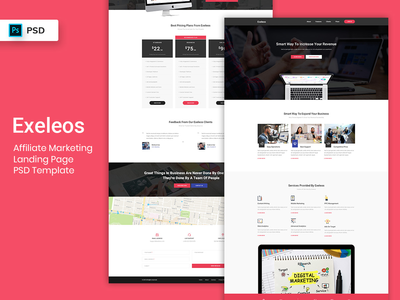 联盟营销登陆页面 PSD 模板(Affliate Marketing Landing Page PSD Template)