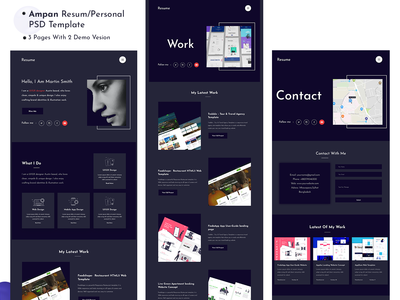 Ampan 简历/个人 PSD 模板(Ampan Resume/Personal PSD Template)