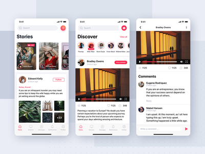 社交移动应用程序 UI 模板(Social mobile app UI template)